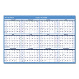 Horizontal Reversible/Erasable Wall Planner, 48 x 32, White/Blue Sheets, 12-Month (Jan to Dec): 2025