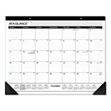 Academic Year Ruled Desk Pad, 21.75 x 17, White Sheets, Black Binding, Black Corners, 16-Month (Sept to Dec): 2024 to 2025