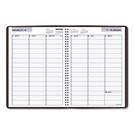 DayMinder Weekly Appointment Book, Vertical-Column Format, 11 x 8, Burgundy Cover, 12-Month (Jan to Dec): 2025