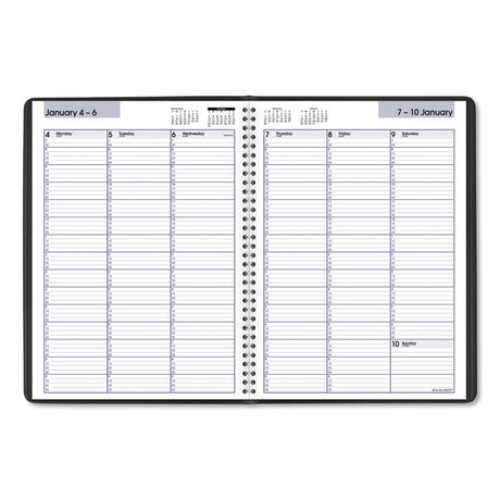 DayMinder Weekly Appointment Book, Vertical-Column Format, 11 x 8, Black Cover, 12-Month (Jan to Dec): 2025