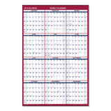 Erasable Vertical/Horizontal Wall Planner, 24 x 36, White/Blue/Red Sheets, 12-Month (Jan to Dec): 2025