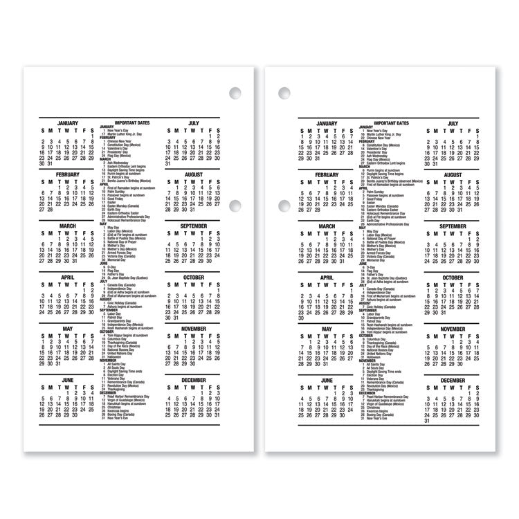 Desk Calendar Refill, 3.5 x 6, White Sheets, 12-Month (Jan to Dec): 2025