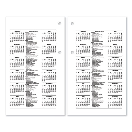 Desk Calendar Refill, 3.5 x 6, White Sheets, 12-Month (Jan to Dec): 2025