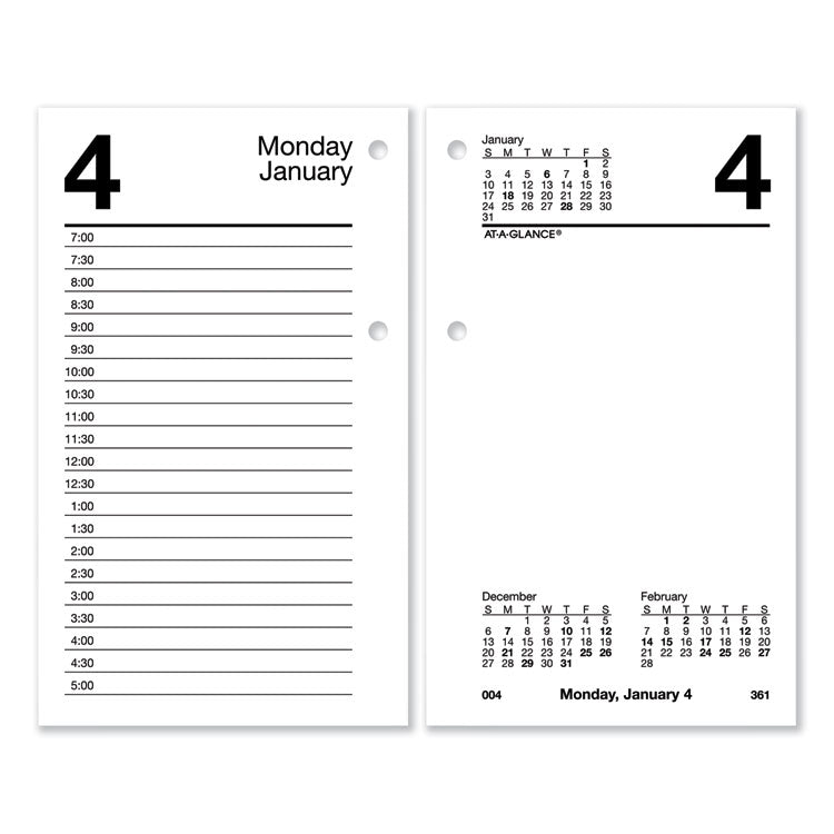 Desk Calendar Refill with Tabs, 3.5 x 6, White Sheets, 12-Month (Jan to Dec): 2025