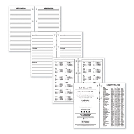 Large Desk Calendar Refill, 4.5 x 8, White Sheets, 12-Month (Jan to Dec): 2025