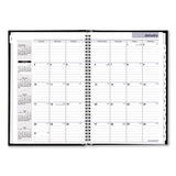 DayMinder Hard-Cover Monthly Planner, Ruled Blocks, 11.75 x 8, Black Cover, 14-Month: Dec 2024 to Jan 2026