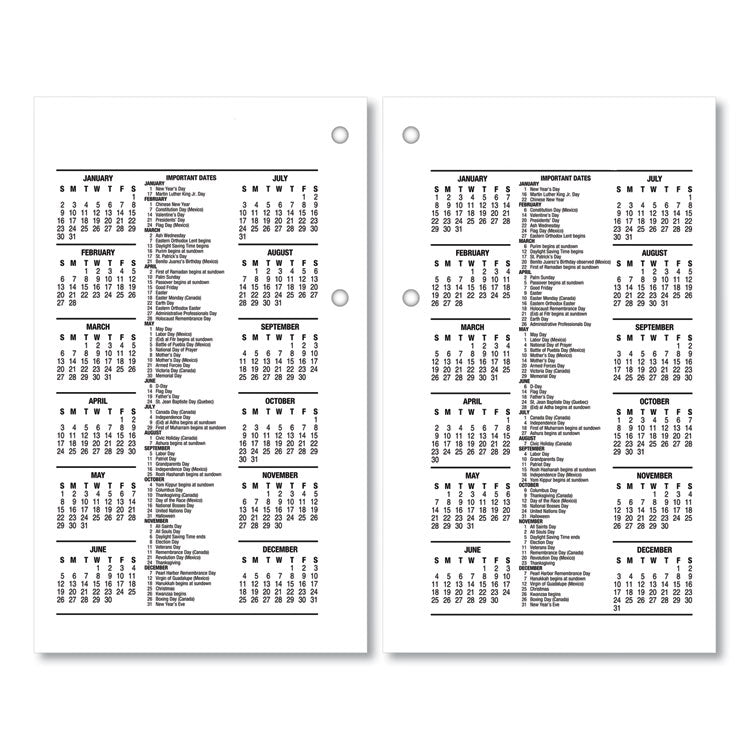 Desk Calendar Recycled Refill, 3.5 x 6, White Sheets, 12-Month (Jan to Dec): 2025