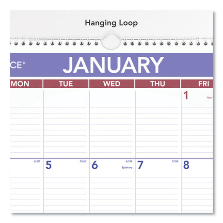 Erasable Wall Calendar, 15.5 x 22.75, White Sheets, 12-Month (Jan to Dec): 2025