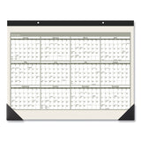 Recycled Monthly Desk Pad, 22 x 17, Sand/Green Sheets, Black Binding, Black Corners, 12-Month (Jan to Dec): 2025
