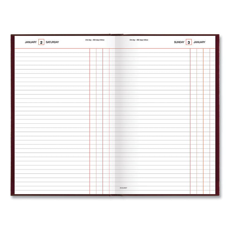 Standard Diary Daily Journal, 2024 Edition, Wide/Legal Rule, Red Cover, (210) 12 x 7.75 Sheets