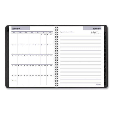 DayMinder Executive Weekly/Monthly Refillable Planner, 8.75 x 7, Black Cover, 12-Month (Jan to Dec): 2025