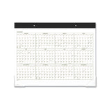 Two-Color Desk Pad, 22 x 17, White Sheets, Black Binding, Clear Corners, 12-Month (Jan to Dec): 2024