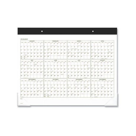 Two-Color Desk Pad, 22 x 17, White Sheets, Black Binding, Clear Corners, 12-Month (Jan to Dec): 2024