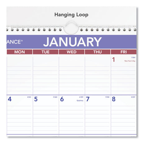 Erasable Wall Calendar, 12 x 17, White Sheets, 12-Month (Jan to Dec): 2025