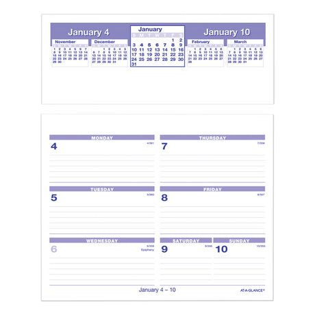 Flip-A-Week Desk Calendar and Base, 7 x 5.5, White Sheets, 12-Month (Jan to Dec): 2025