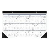 Contemporary Monthly Desk Pad, 18 x 11, White Sheets, Black Binding/Corners,12-Month (Jan to Dec): 2025