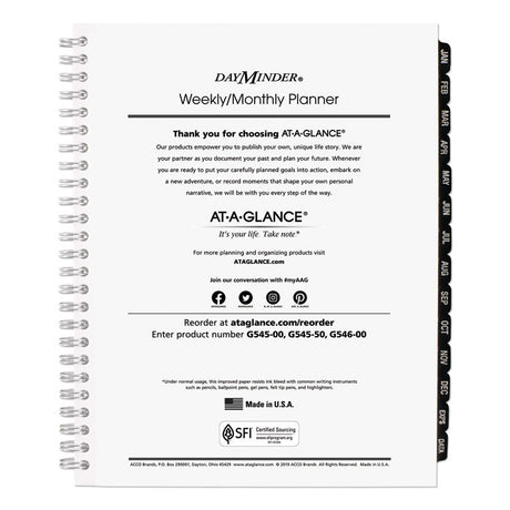 DayMinder Executive Weekly/Monthly Refill, 8.75 x 7, White Sheets, 12-Month (Jan to Dec): 2025