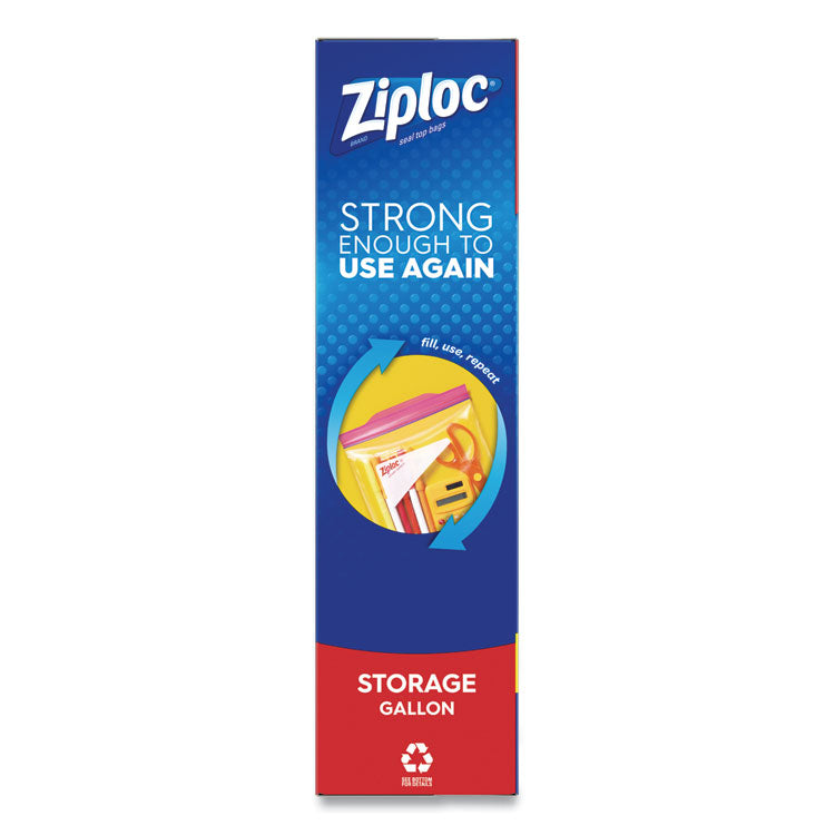 Double Zipper Storage Bags, Triple System Seal, Gallon, 10.56  x 10.75 , Clear, 38 Bags/Box, 9 Boxes/Carton