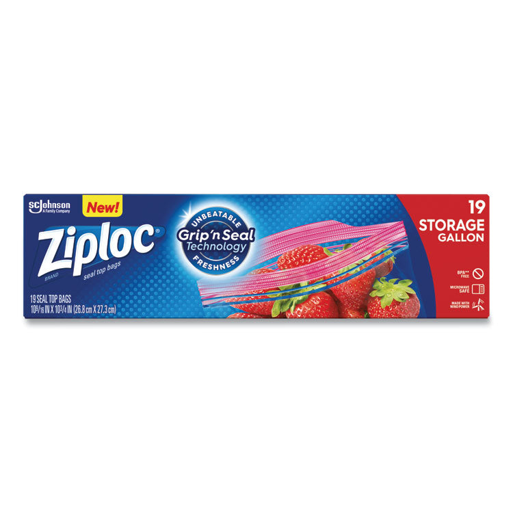 Double Zipper Storage Bags, Triple System Seal, Gallon, 9.6  x 12.1 , Clear, 19 Bags/Box, 12 Boxes/Carton