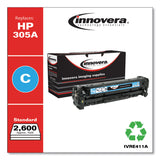 Remanufactured Cyan Toner, Replacement for 305A (CE411A), 2,600 Page-Yield