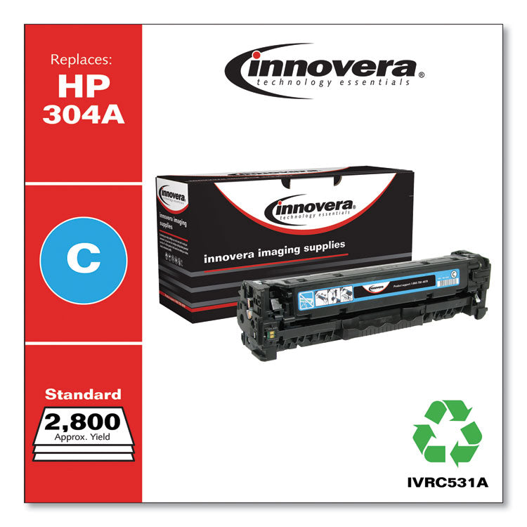 Remanufactured Cyan Toner, Replacement for 304A (CC531A), 2,800 Page-Yield