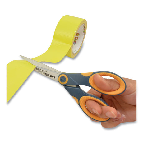 Non-Stick Titanium Bonded Scissors, 7" Long, 3" Cut Length, Gray/Yellow Straight Handle