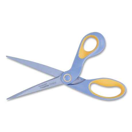 ExtremEdge Titanium Bent Scissors, 9" Long, 4.5" Cut Length, Gray/Yellow Offset Handle