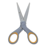 Titanium Bonded Scissors, 5" and 7" Long, 2.25" and 3.5" Cut Lengths, Gray/Yellow Straight Handles, 2/Pack