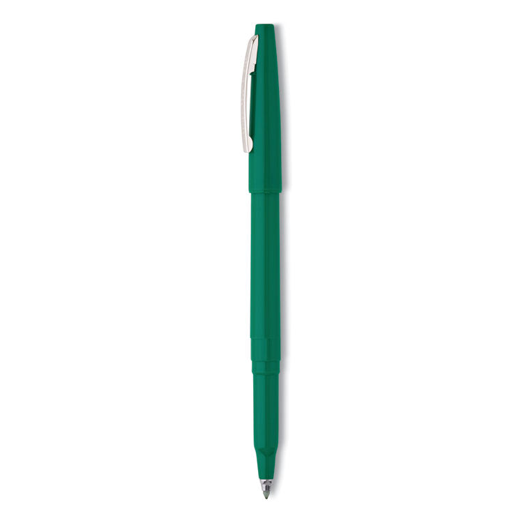 Rolling Writer Roller Ball Pen, Stick, Medium 0.8 mm, Green Ink, Green Barrel, Dozen