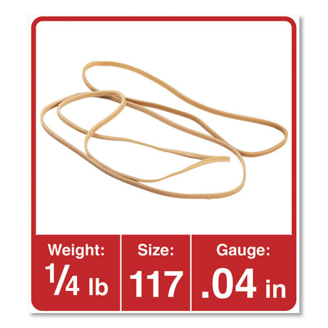 Rubber Bands, Size 117, 0.06" Gauge, Beige, 4 oz Box, 50/Pack