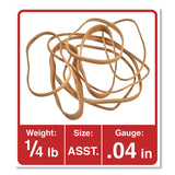 Rubber Bands, Size 54 (Assorted), Assorted Gauges, Beige, 4 oz Box