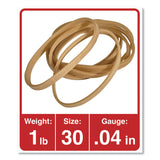 Rubber Bands, Size 30, 0.04" Gauge, Beige, 1 lb Box, 1,100/Pack