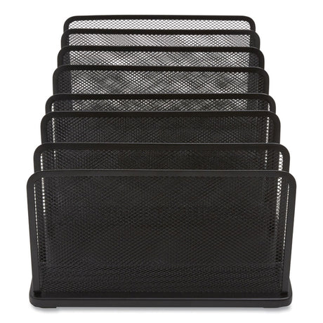 Wire Mesh Vertical Document Sorter, 7 Sections, Letter-Size, 11.65 x 20 x 6.61, Matte Black