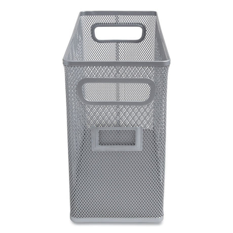 Wire Mesh Box-Style Vertical Document Organizer, 1 Section, Letter-Size, 5.79 x 12.4 x 10.16, Silver