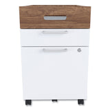 Essentials Mobile Pedestal File, Left or Right, 2-Drawers: Box/File, Legal/Letter, White/Espresso, 15.5  x 21.2  x 24.2