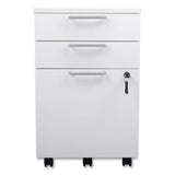 Essentials Mobile Pedestal File, Left or Right, 3-Drawers: Box/Box/File, Legal/Letter, White, 15.6  x 21.3  x 24.3