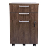 Essentials Mobile Pedestal File, Left or Right, 3-Drawers: Box/Box/File, Legal/Letter, Espresso, 15.6  x 21.3  x 24.3