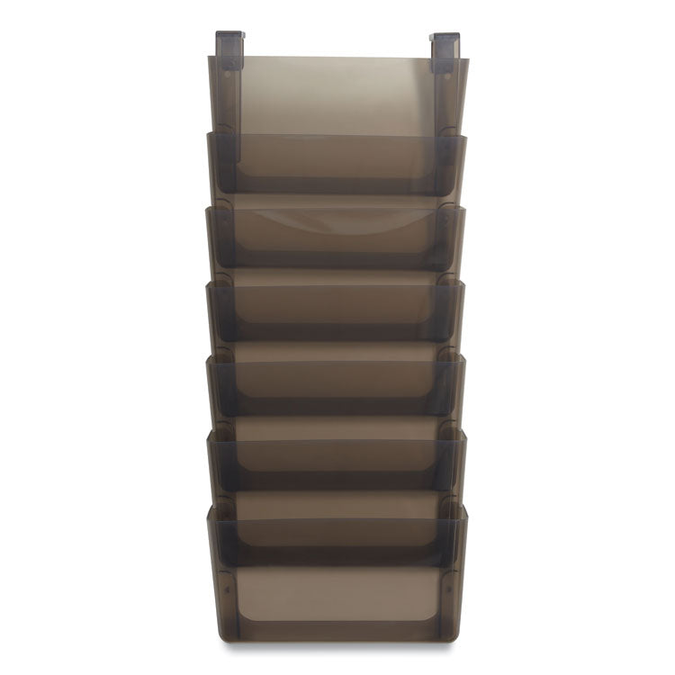 Unbreakable Plastic Wall File, 7 Sections, Letter Size, 13  x 3.81  x 30.78 , Smoke