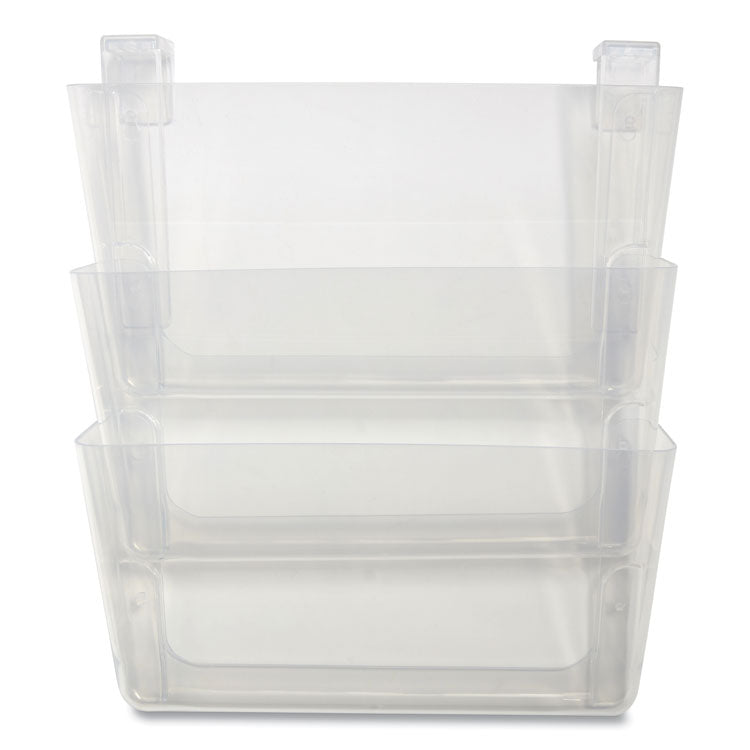 Unbreakable Plastic Wall File, 3 Sections, Letter Size, 13  x 3.74  x 15.03 , Clear