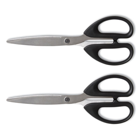 Stainless Steel Scissors, 7  Long, 2.64  Cut Length, Straight Assorted Color Handles, 2/Pack