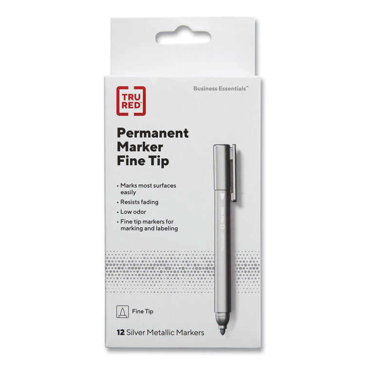 Permanent Marker, Pen-Style, Extra-Fine Needle Tip, Black, 36/Pack