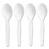 Mediumweight Plastic Cutlery, Teaspoon, White, 300/Pack