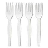 Eco-ID Mediumweight Compostable Cutlery, Fork, White, 300/Pack