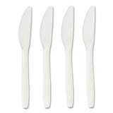 Eco-ID Compostable Cutlery, Knife, White, 300/Pack