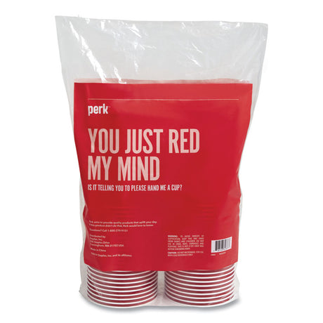 Plastic Cold Cups, 16 oz, Red, 50/Pack