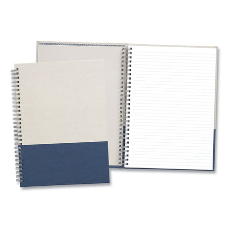 Wirebound Hardcover Notebook, 1-Subject, Narrow Rule, Gray/Blue Cover, (80) 9.5 x 6.5 Sheets