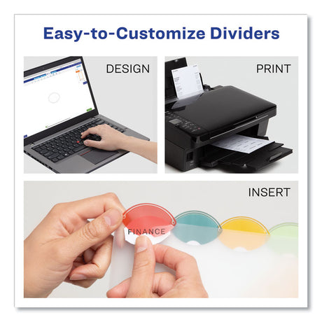 Insertable Style Edge Tab Plastic Dividers, 7-Hole Punched, 5-Tab, 8.5 x 5.5, Translucent, 1 Set