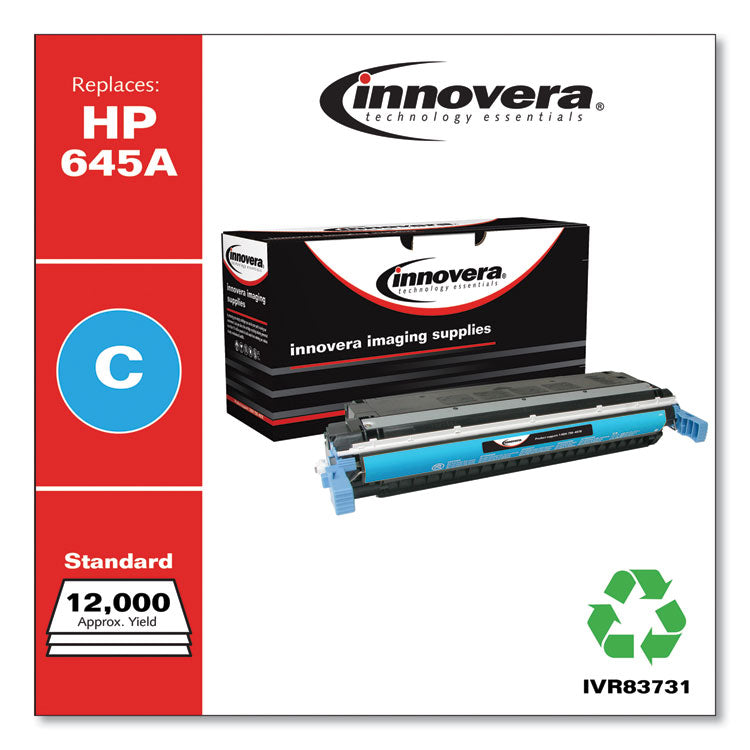 Remanufactured Cyan Toner, Replacement for 645A (C9731A), 12,000 Page-Yield