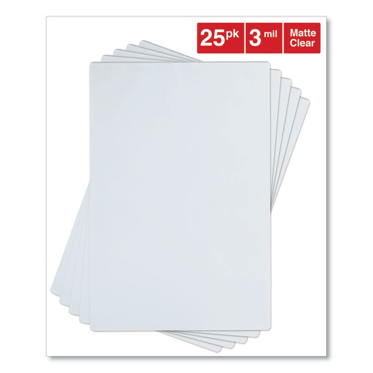 Laminating Pouches, 3 mil, 18" x 12", Gloss Clear, 25/Pack