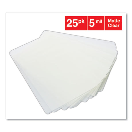 Laminating Pouches, 5 mil, 5.5" x 3.5", Gloss Clear, 25/Pack